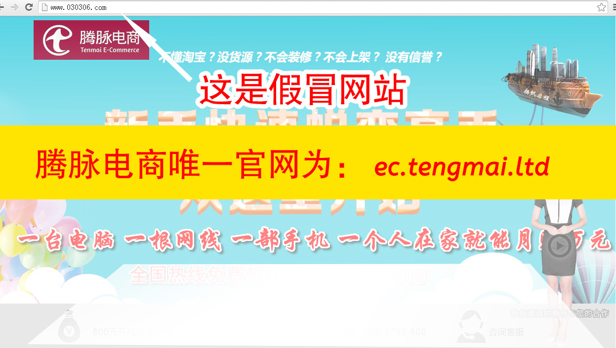 假冒网站截图